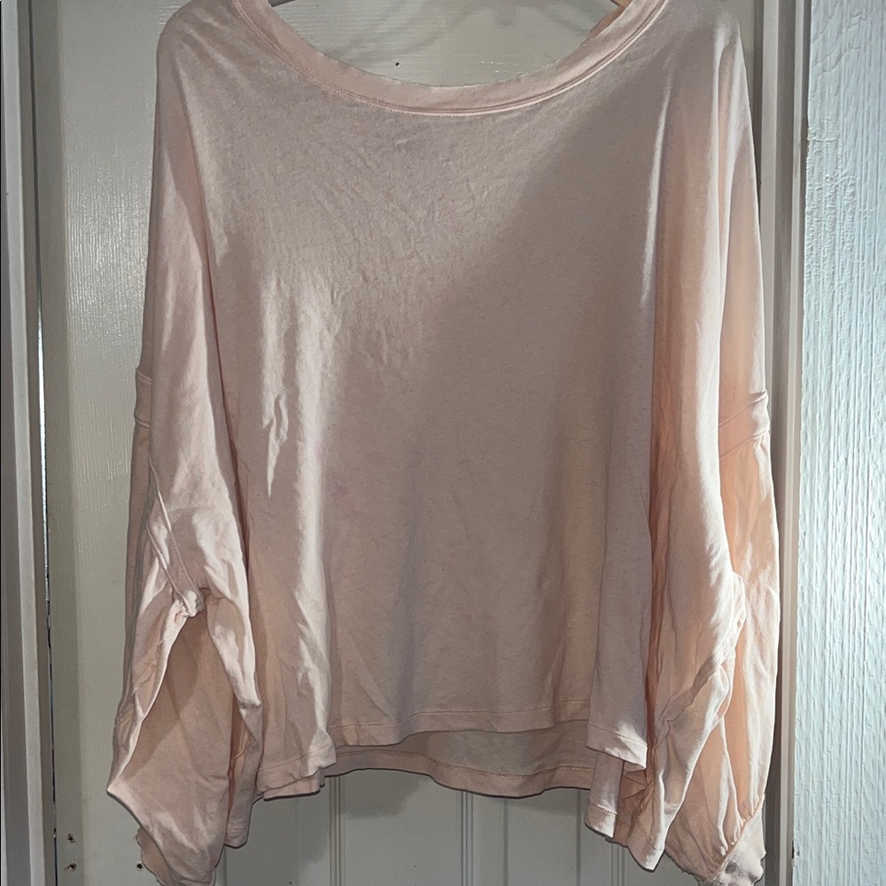 Free People Light Pink Long Sleeve Top. Large. Loose fit. Super cute!